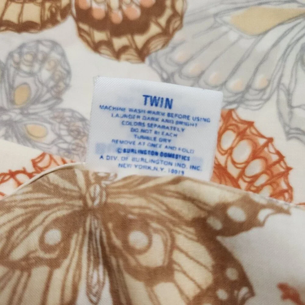 Vintage Burlington ‘Amari Butterfly’ Pattern Twin Flat Sheet